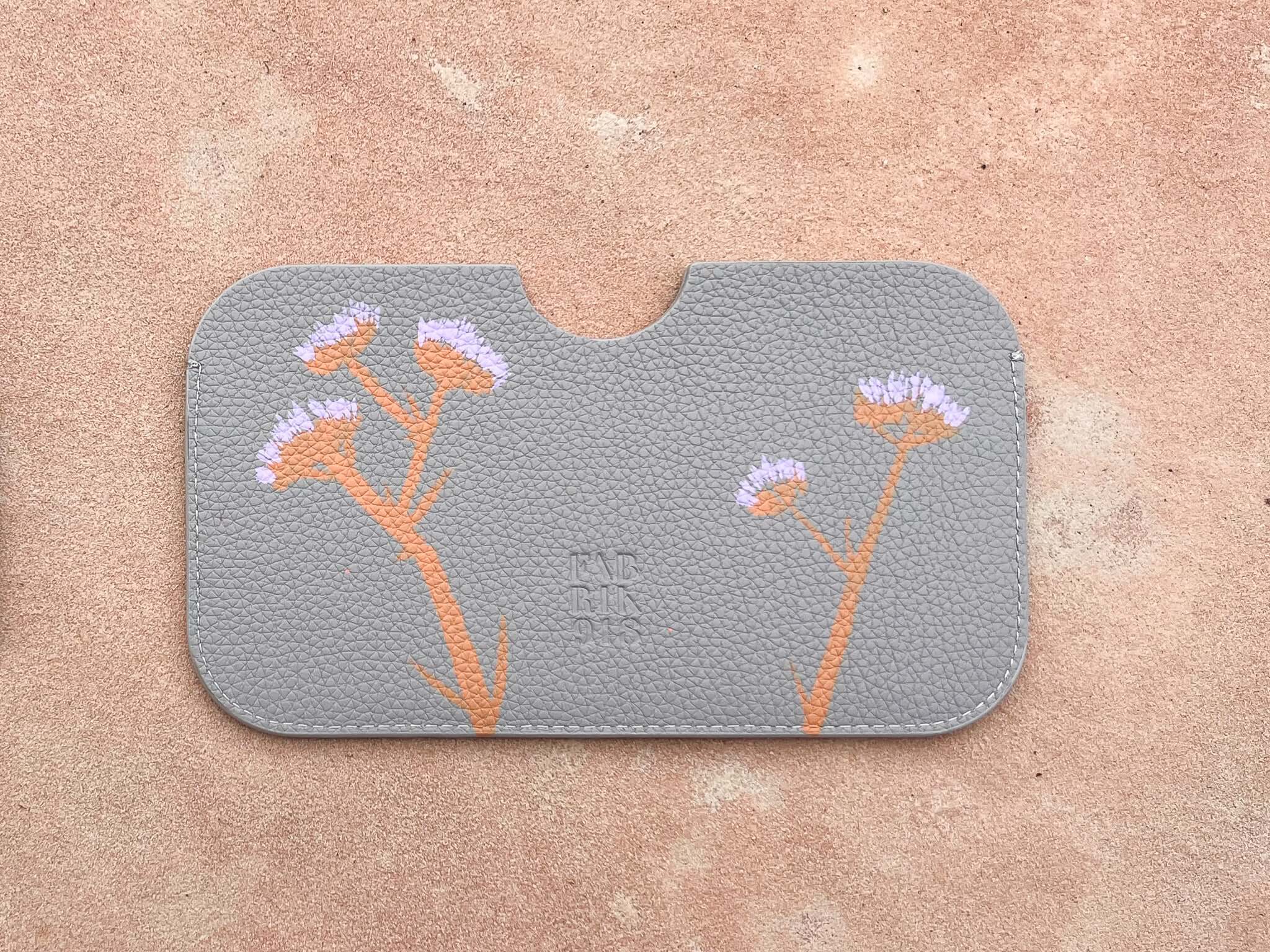 Handcrafted Leather Cardholder Floral Hand painted Pattern